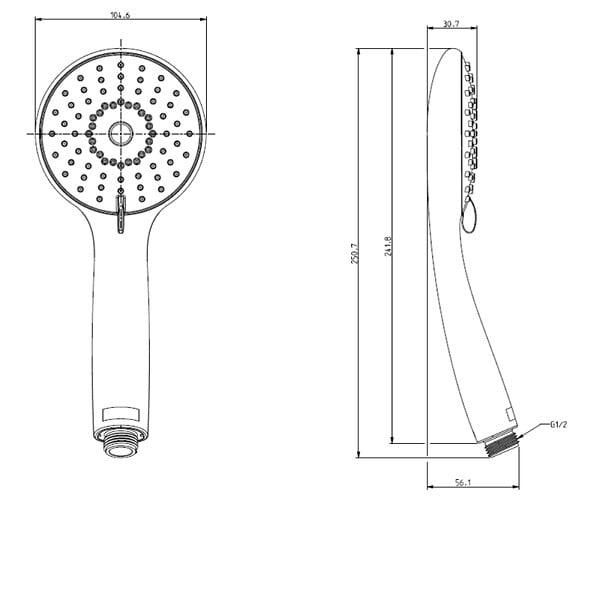JACOB DELAFON - Pommeau de douche Juliette chrome + flexible - large