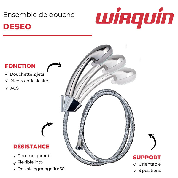 WIRQUIN - Ensemble de douche WIRQUIN Trio Deseo - large