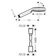 HANSGROHE - Pommeau de douche Crometta EcoSmart 2 jets blanc/chromé + flexible de douche Designflex 160 cm chromé - vignette