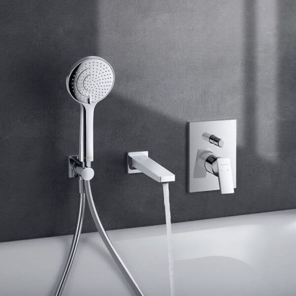 DURAVIT - Pommeau de douche 3 jets Universal avec curseur chromé + flexible de douche - large