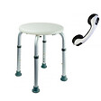 PELLET - Tabouret de douche PMR PELLET Essentiel rond hauteur réglable + Barre à ventouse de maintien PMR PELLET 30 cm - vignette