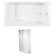 JACOB DELAFON - Pack baignoire bain douche 160 x 85 Malice version droite blanc mat + pare bain + étagère - vignette