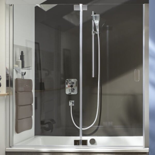 JACOB DELAFON - Baignoire bain douche Capsule, compacte + pare bain en niche 120 x 80 cm - large
