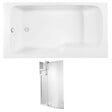 JACOB DELAFON - Pack baignoire bain douche antidérapante 170 x 90 Malice gauche blanc mat + pare bain + étagère pour pare bain - vignette