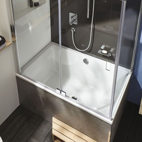 JACOB DELAFON - Baignoire bain douche 140 X 90 Capsule + marche pieds - large