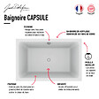 JACOB DELAFON - Baignoire bain douche 140 X 90 Capsule + marche pieds - vignette
