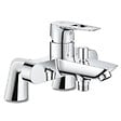 GROHE - Mitigeur baignoire monocommande Start Loop chromé + Colonnettes Luxe chromé - vignette