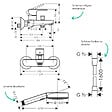 HANSGROHE - Pack mitigeur bain douche Vernis Blend + Flexible Designflex + Pommeau Pulsify Select 105 3 jets noir mat - vignette