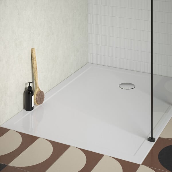 JACOB DELAFON - Receveur de douche 120 x 90 Gaspard extra-plat céramique bonde à droite - large