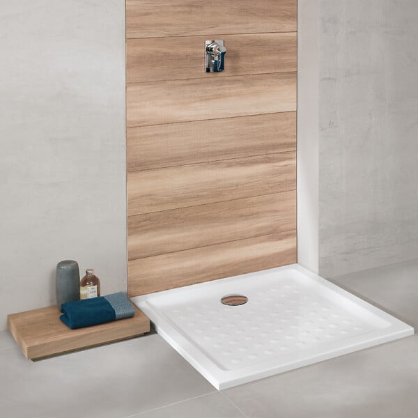 VILLEROY ET BOCH - Receveur O.NOVO extra plat - rectangulaire - Dimensions : 100 X 80 cm - Couleur : BLANC - large