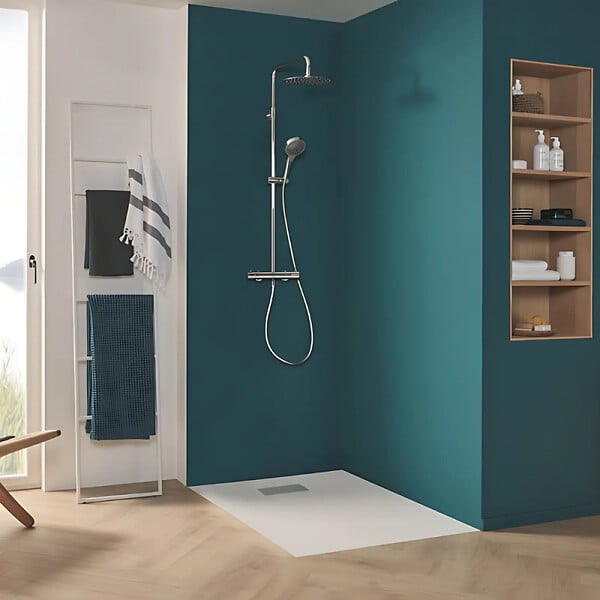 VILLEROY ET BOCH - Receveur de douche zéro ressaut 140 x 90  Le Valence céramique avec cache bonde - large