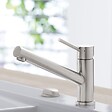 VILLEROY ET BOCH - Robinet cuisine rabattable  Como window acier massif + nettoyant - vignette