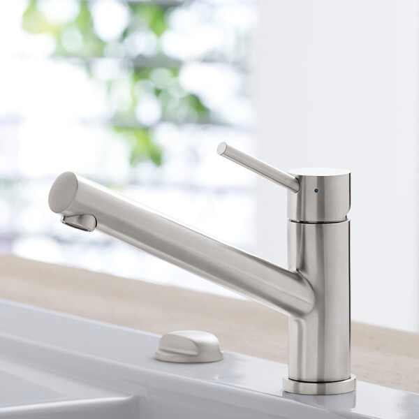 VILLEROY ET BOCH - Robinet cuisine rabattable  Como window acier massif - large