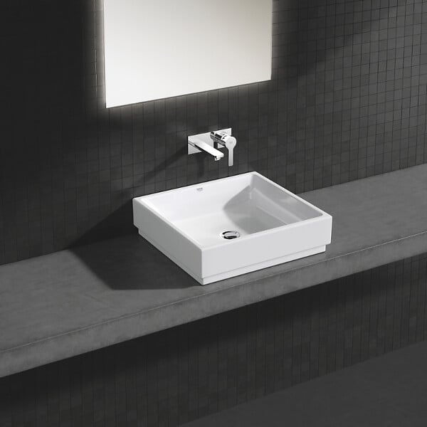 GROHE - Robinet lavabo mural Lineare M Chromé + corps encastré - large