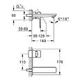 GROHE - Robinet lavabo mural Lineare M Chromé + corps encastré - vignette