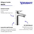 DURAVIT - Mitigeur lavabo DUVARIT Wave M avec vidage chromé brillant - vignette