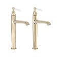 JACOB DELAFON - Lot de 2 mitigeurs lavabo haut Cléo 1889 or beige - vignette