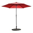 OVIALA - Parasol droit inclinable 3m et 4 dalles lestées aluminium rouge - Matera - vignette