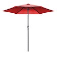 OVIALA - Parasol droit inclinable 3m et 4 dalles lestées aluminium rouge - Matera - vignette