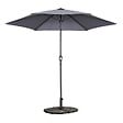 OVIALA - Parasol droit inclinable 3m et 4 dalles lestées aluminium gris - Matera - vignette