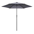 OVIALA - Parasol droit inclinable 3m et 4 dalles lestées aluminium gris - Matera - vignette