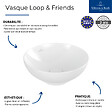 VILLEROY ET BOCH - Vasque 38 x 38 ronde à poser  Loop & Friends non meulé stone white avec trop plein - vignette