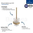 VILLEROY ET BOCH - Dérouleur de papier toilette sans couvercle + Ensemble brosse WC  Striking Chrome Gold brossé - vignette