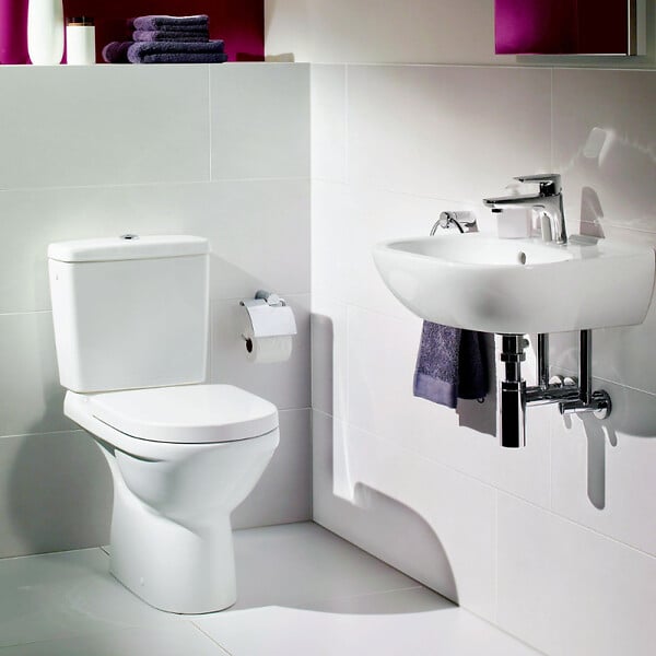 VILLEROY ET BOCH - Combi Pack O.NOVO PLUS en céramique - Sortie Verticale - Blanc - Avec abattant Soft Close blanc - large