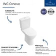 VILLEROY ET BOCH - WC à poser sortie verticale O.novo avec abattant frein de chute + nettoyant - vignette