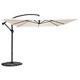 OVIALA - Parasol déporté 3x3m et 4 dalles à lestées blanc - Genova - vignette