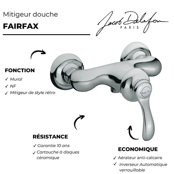 JACOB DELAFON - Mitigeur de douche mural Fairfax - large