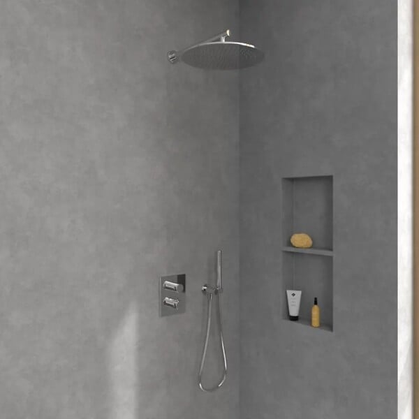 VILLEROY ET BOCH - Mitigeur thermostatique encastré 2 voies  Universal rectangle Chrome - large