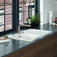 VILLEROY ET BOCH - Evier 1 bac avec egouttoir a gauche  Subway Pure 45 78 x 51 cm Blanc vidage automatique inclus - vignette