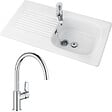 VILLEROY ET BOCH - Evier   Tudor + mitigeur cuisine Bauloop bec haut - vignette
