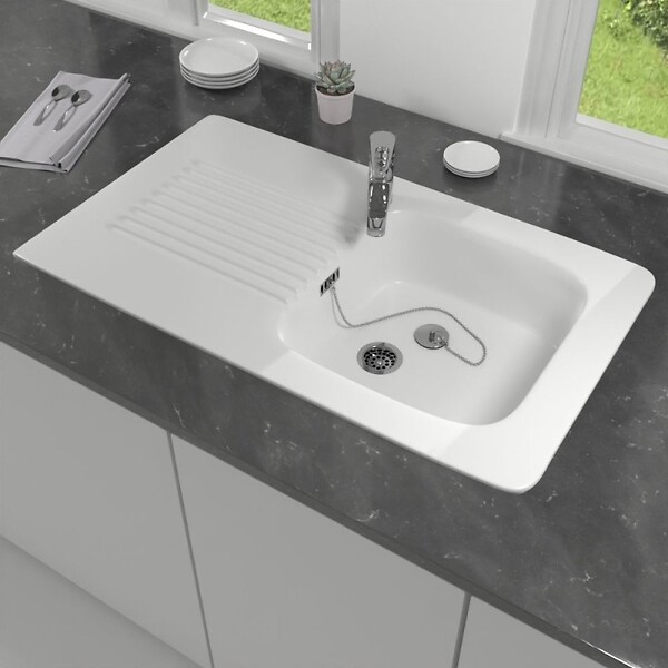 VILLEROY ET BOCH - Evier   Tudor + mitigeur cuisine Bauloop bec haut - large