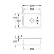 VILLEROY ET BOCH - Evier 1 bac  Cisterna 60C Chromite CeramicPlus avec vidage manuel - vignette