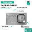 HANSGROHE - Evier 1 cuve avec égouttoir S21 inox - vignette