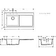 HANSGROHE - Evier à encastrer 1 bac S51 450 égouttoir à droite sans vidage noir graphite - vignette