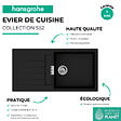 HANSGROHE - Evier 1 cuve avec égouttoir 980 S52 synthèse noir - vignette
