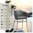 TECTAKE - Lot de 6 chaises au design corde tressée épaisseur des coussins d'assise 7 cm gris - vignette