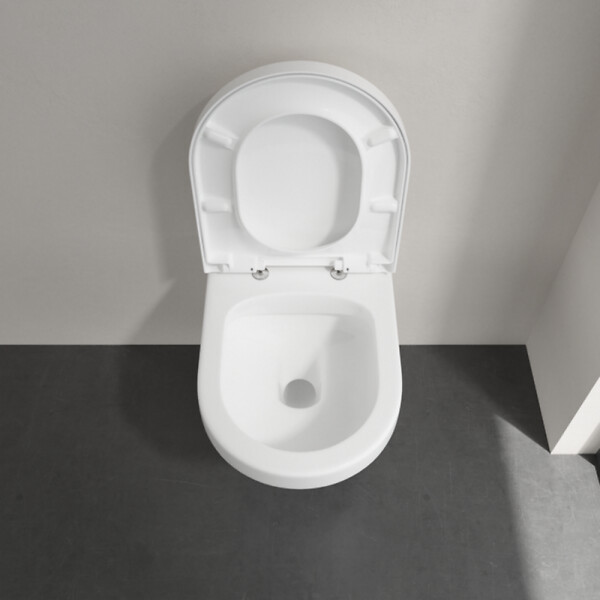 VILLEROY ET BOCH - WC suspendu sans bride  Architectura + abattant + Bâti-support ViConnect + Plaque de commande - large