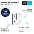 GROHE - Grohe Pack WC suspendu sans bride Bau Ceramic + abattant + plaque blanche + bâti Grohe - vignette