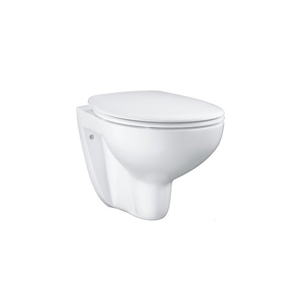 GROHE - Grohe Pack WC suspendu sans bride Bau Ceramic + abattant + plaque blanche + bâti Grohe - large