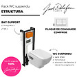 JACOB DELAFON - Pack WC suspendu sans bride Struktura avec abattant + bâti support + plaque - vignette