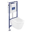 VILLEROY ET BOCH - Pack WC sans bride  Subway 2.0 avec abattant frein de chute + bâti Viconnect PRO + plaque blanche - vignette