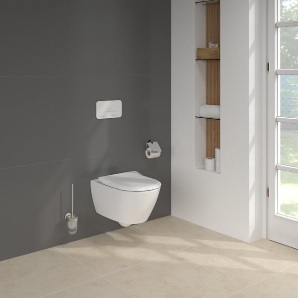 VILLEROY ET BOCH - Pack WC sans bride  Subway 2.0 avec abattant frein de chute + bâti Viconnect PRO + plaque blanche - large