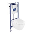 VILLEROY ET BOCH - Pack WC sans bride  Subway 2.0 abattant frein de chute + bâti-support sol et mur Viconnect PRO + plaque Chromé - vignette