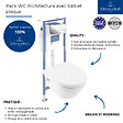 VILLEROY ET BOCH - Pack WC sans bride  Architectura avec abattant + bâti-support sol et mur Viconnect PRO + plaque chromée brillant - vignette