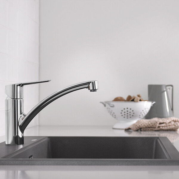 GROHE - Robinet de cuisine bec bas Start 2021 chromé + microfibre - large