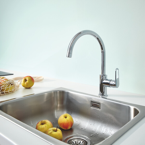 GROHE - Robinet de cuisine Start Flow Quickfix + nettoyant GrohClean - large